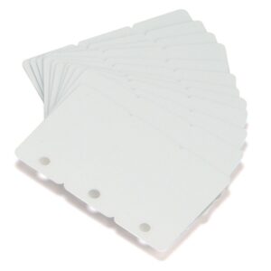 100 PVC Plastikkarten mit Key Tag Stanzung, weiß